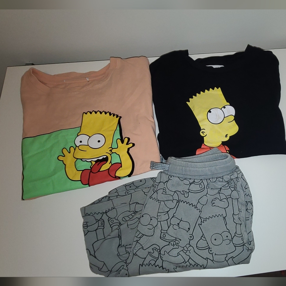 Bundle The Simpsons Bart 2 tops and shorts size 9 - 134 cm Coord Sets